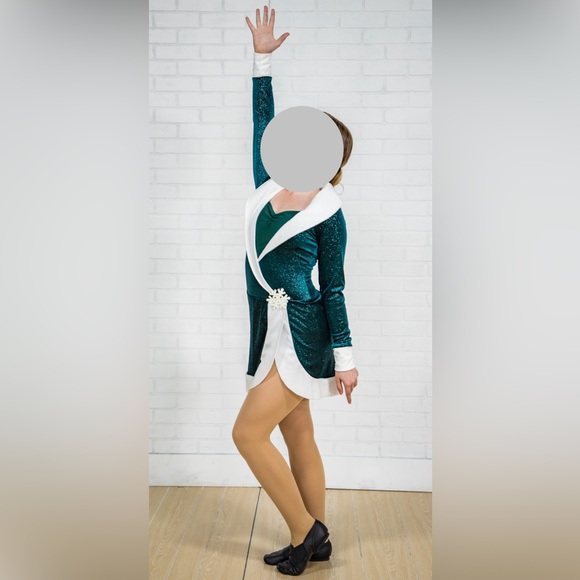 Green Sparkle Jazz Costume Med Adult - Picture 1 of 2